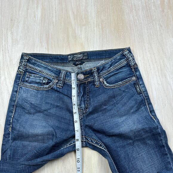 Silver Jeans Pica Low Rise Medium Wash Relaxed Flare Leg Y2K Denim Jeans 26 - Picture 7 of 15